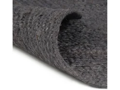Alfombra de yute tejida a mano 120 cm gris oscuro