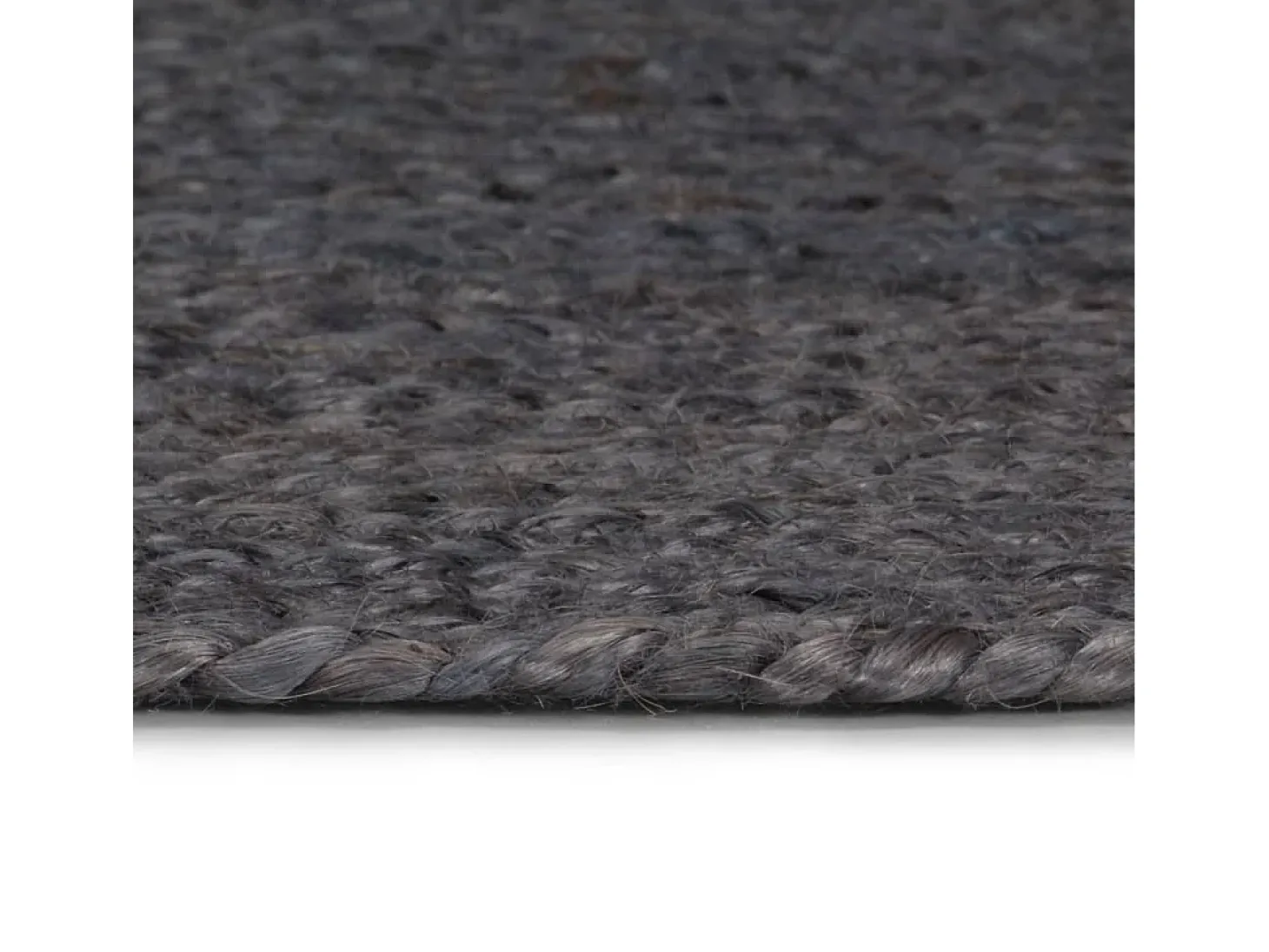 Alfombra de yute tejida a mano 120 cm gris oscuro