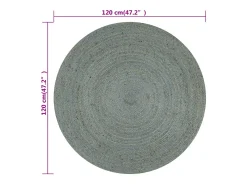Alfombra de yute tejida a mano 120 cm verde oliva