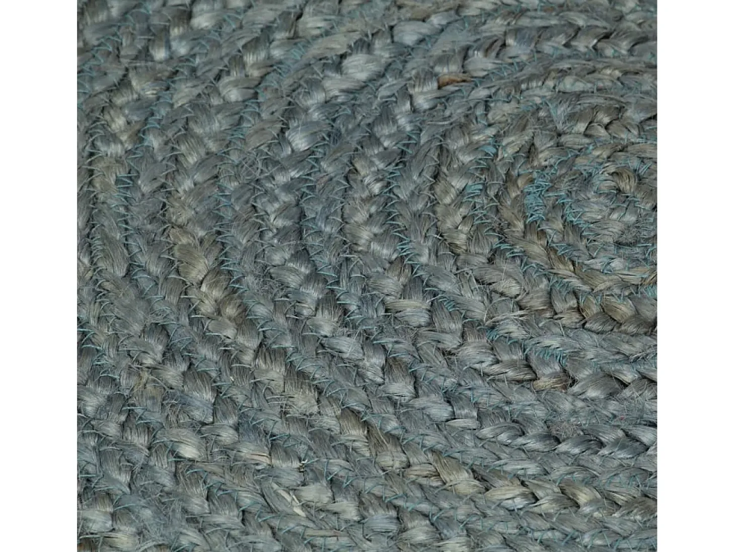 Alfombra de yute tejida a mano redonda verde oliva 90 cm ES47299