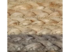 Alfombra de yute tejida a mano con borde gris 120 cm