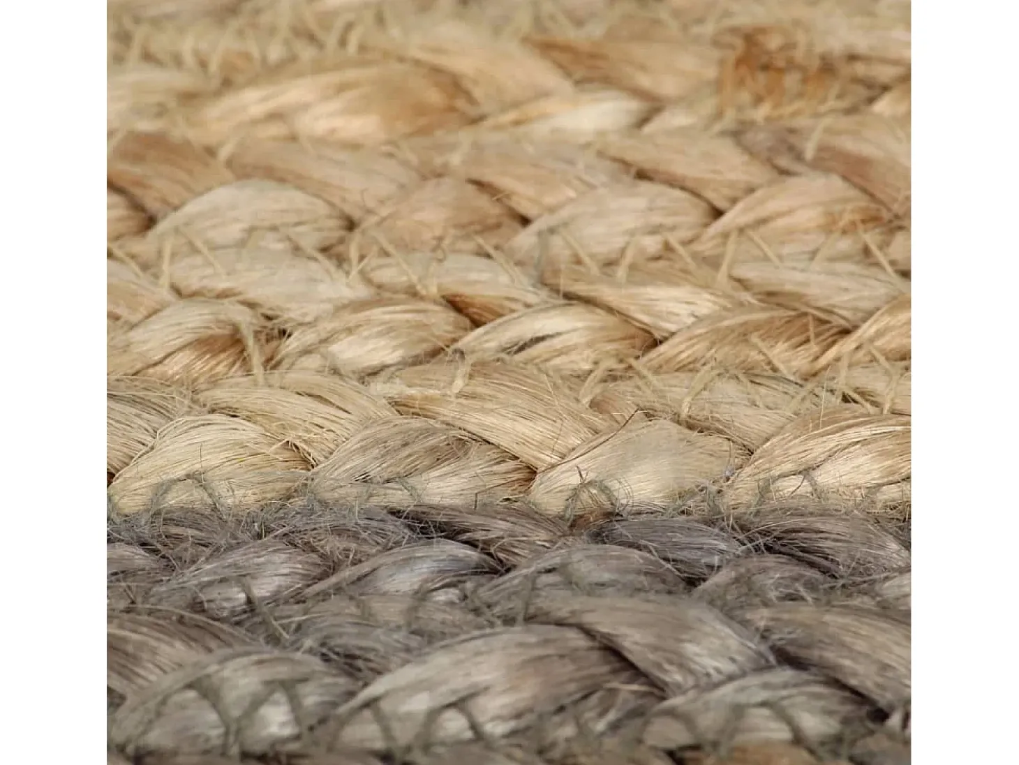 Alfombra de yute tejida a mano con borde gris 120 cm