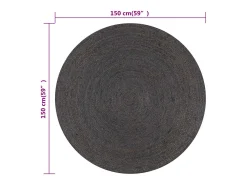 Alfombra de yute tejida a mano 150 cm gris oscuro