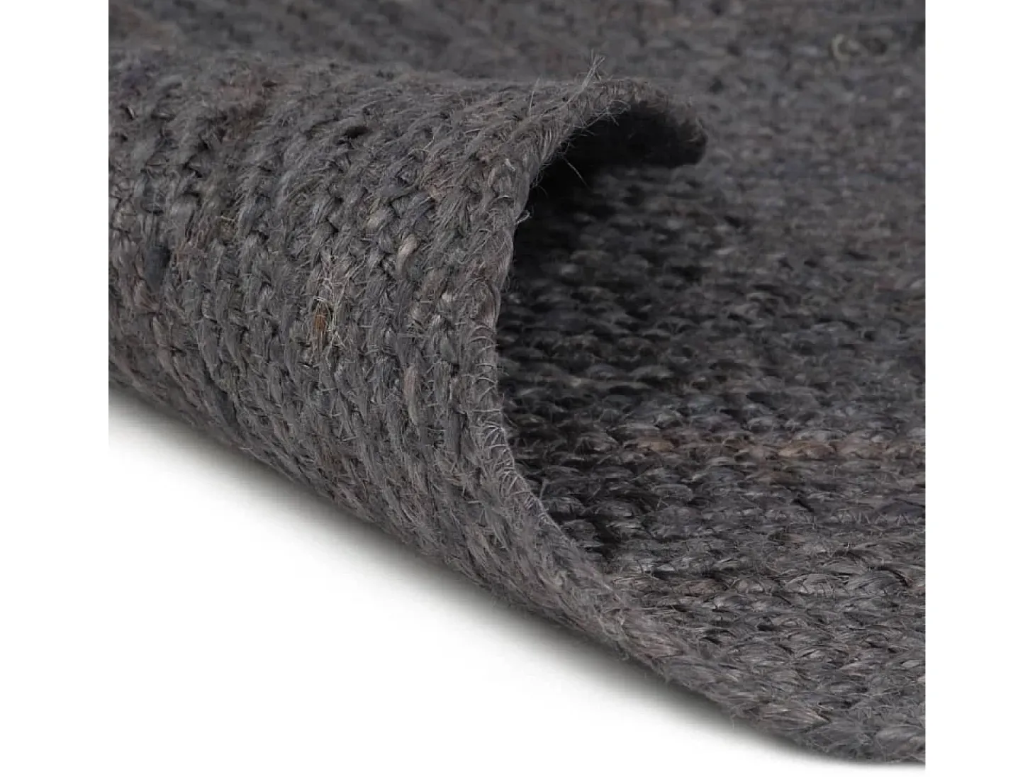 Alfombra de yute tejida a mano redonda gris oscuro 210 cm ES46783
