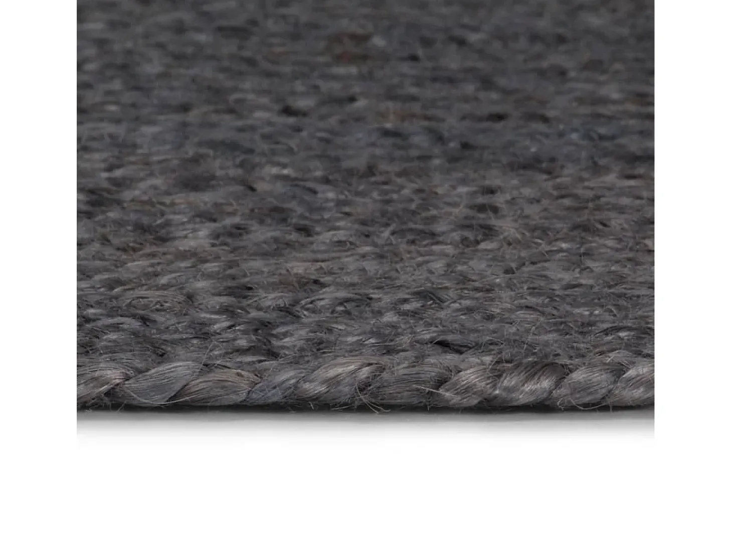 Alfombra de yute tejida a mano redonda gris oscuro 210 cm ES46783