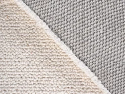 Alfombra en relieve de lana 100% hecha a mano con borde redondeado, 160 x 230, Marfil, VELORIA
