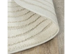 Alfombra Everest 3D moderna - Crema - 120 cm Redonda