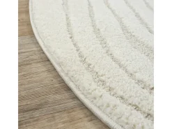 Alfombra Everest 3D moderna - Crema - 200 cm Redonda