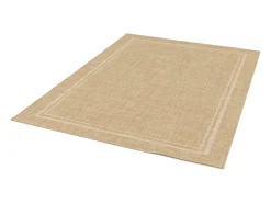 Alfombra exterior - geométrico aspecto yute - beige - 80 x 150 cm - GUINEA