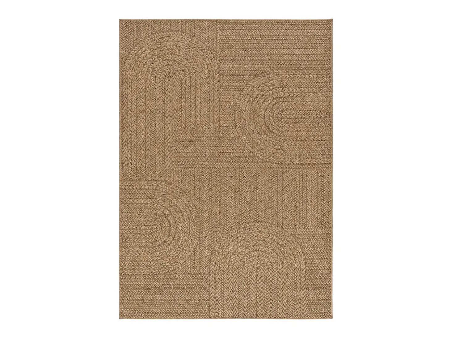 Alfombra exterior - geométrico efecto yute - natural - 160 x 230 cm - ACRA