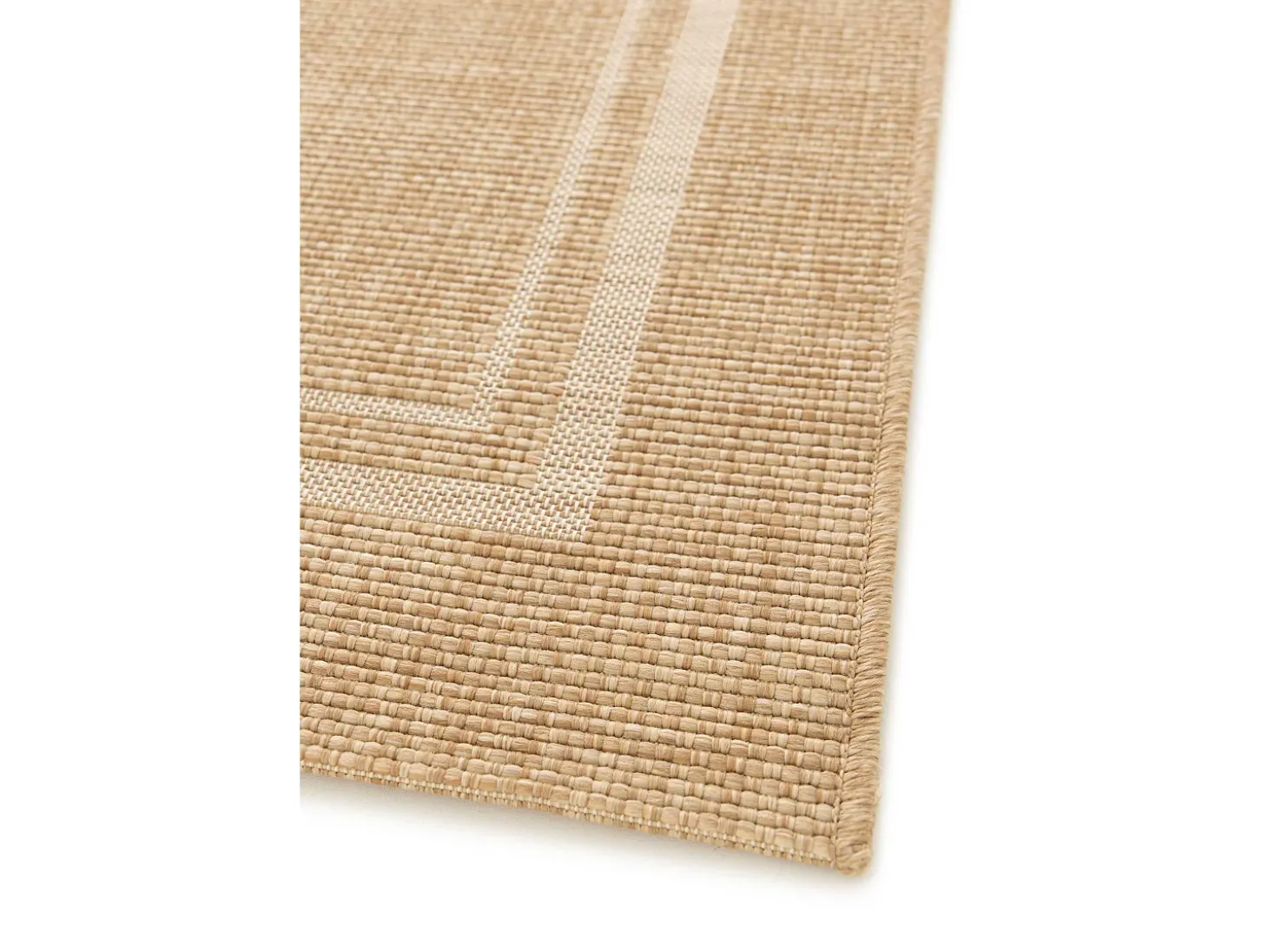 Alfombra exterior - geométrico aspecto yute - beige - 120 x 170 cm - GUINEA