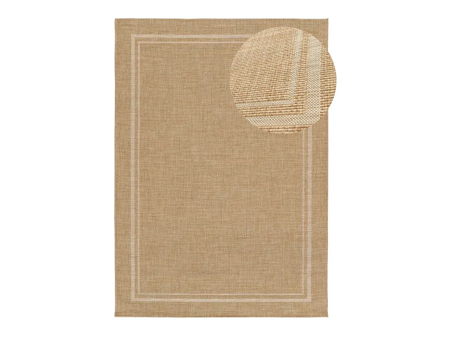 Alfombra exterior - geométrico aspecto yute - beige - 120 x 170 cm - GUINEA