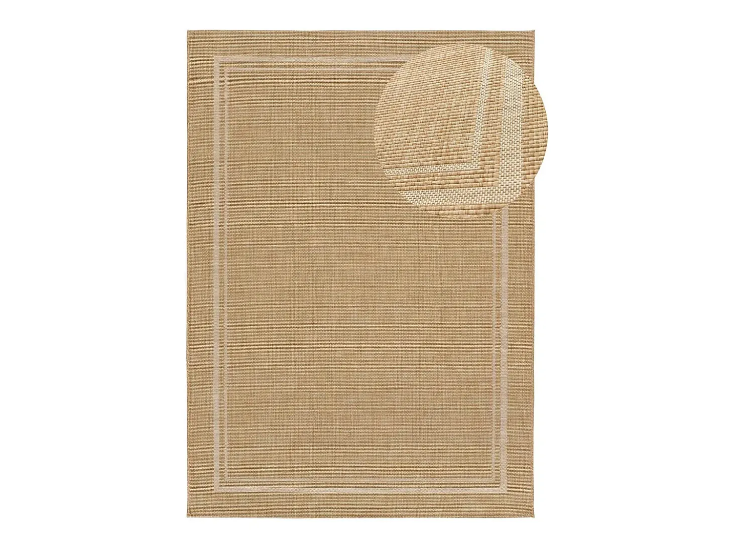 Alfombra exterior - geométrico aspecto yute - beige - 160 x 230 cm - GUINEA