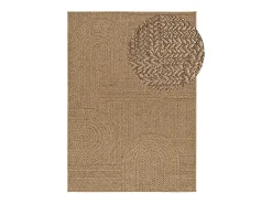 Alfombra exterior - geométrico efecto yute - natural - 80 x 150 cm - ACRA