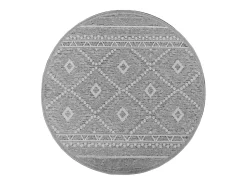 Alfombra Exterior Interior diseño moderno - Gris - 160 cm Redondo - CALGARY