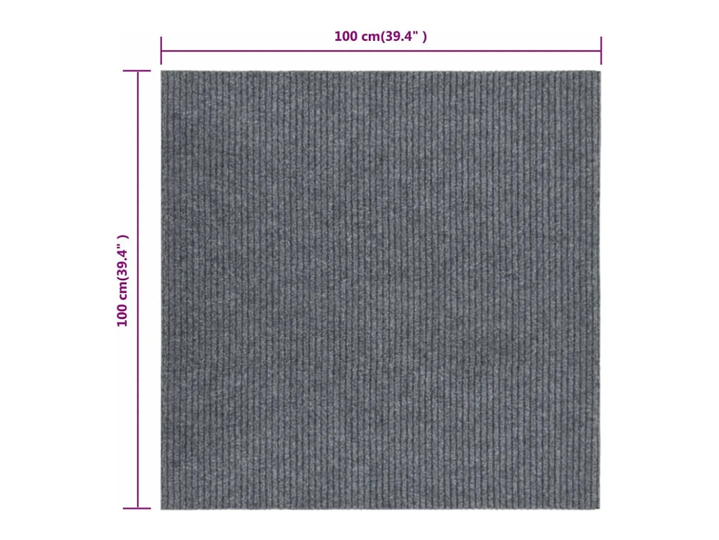 Alfombra felpudo atrapasuciedad gris 100x100 cm