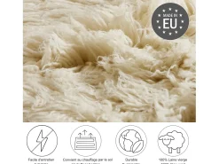 Alfombra Flokati de Grecia diámetro 120 cm Naturaleza Flokos 2450