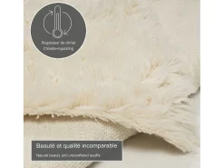 Alfombra Flokati de Grecia diámetro 100 cm Naturaleza Flokos 1250