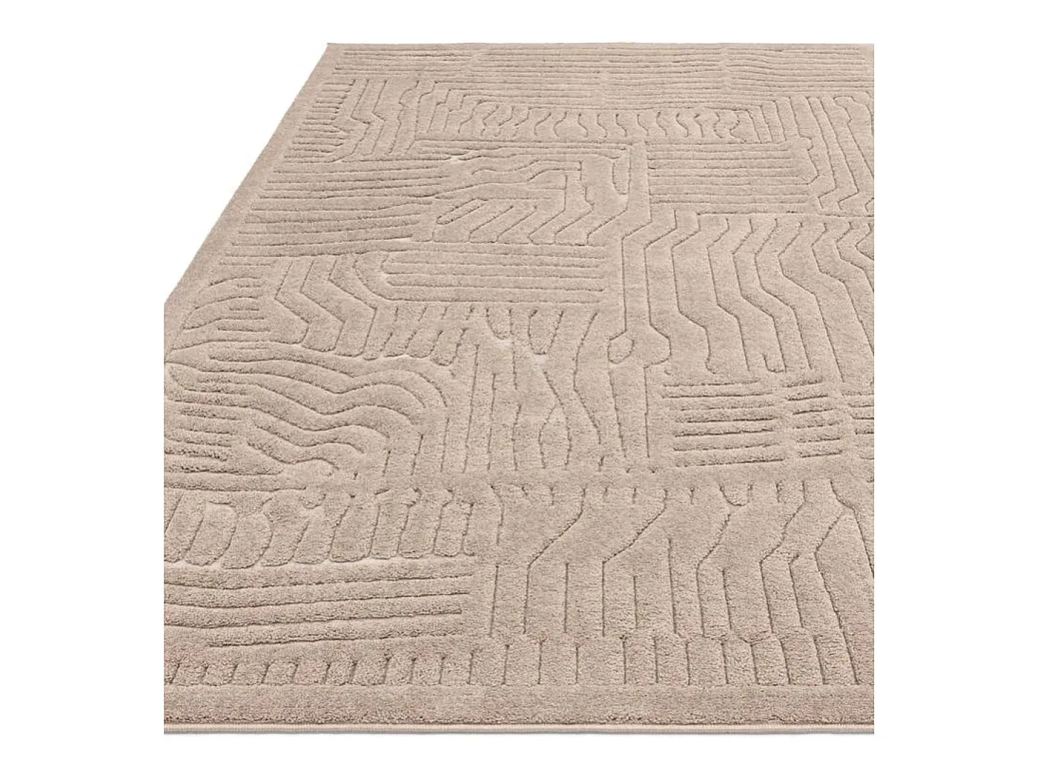 Alfombra geométrica - 120x170cm - beige - Valley Route