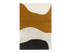 Alfombra geométrica de lana, viscosa y nylon - 120x170cm - negro, crema, ocre - Matrix Signature