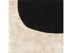 Alfombra geométrica de lana, viscosa y nylon - 120x170cm - negro, crema, ocre - Matrix Signature
