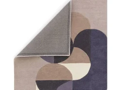 Alfombra geométrica, hecha a mano 100% lana - 160x230cm - gris, azul, negro, beige, crema - Matrix Statement