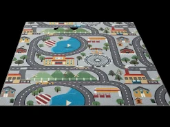 Alfombra Happy Life Juego - Gris - 100x200 cm
