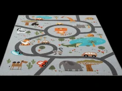 Alfombra Happy Life Juego Safari - Gris - 80x150 cm