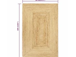 Alfombra hecha a mano de yute natural 80x160 cm ES90579