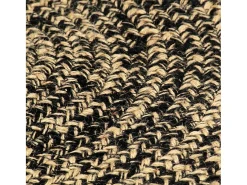 Alfombra hecha a mano de yute negra y natural 90 cm