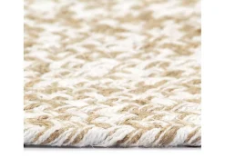 Alfombra hecha a mano de yute blanca y natural 150 cm