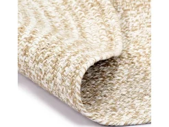 Alfombra hecha a mano de yute blanca y natural 120 cm