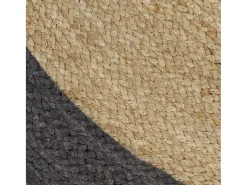Alfombra hecha a mano de yute con borde gris oscuro 150 cm ES16933