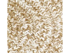 Alfombra hecha a mano de yute blanca y natural 90 cm