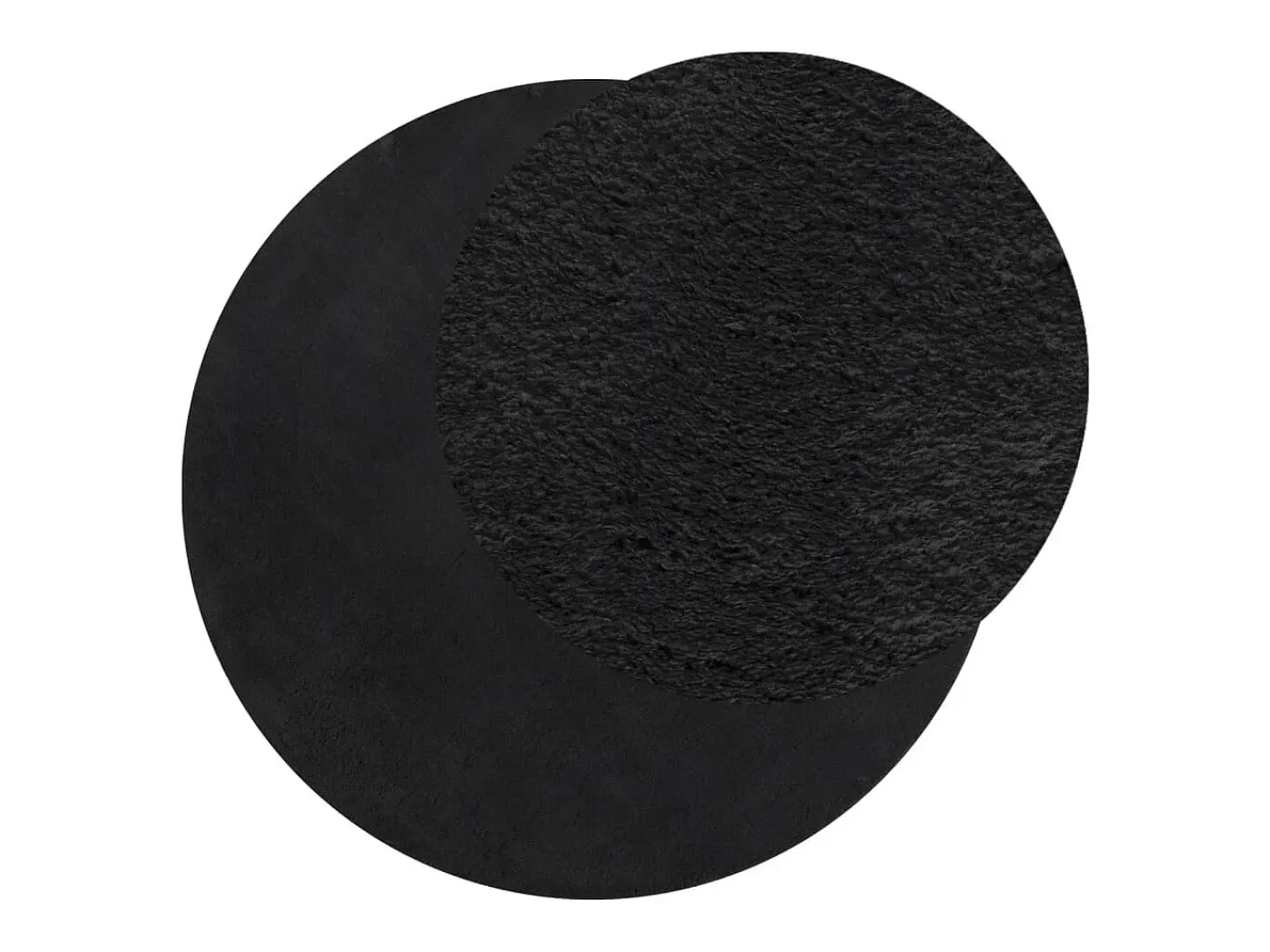 Alfombra HUARTE de pelo corto suave y lavable en color negro Ø 100 cm
