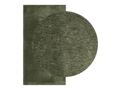 Alfombra HUARTE de pelo corto suave y lavable verde bosque 60x110cm