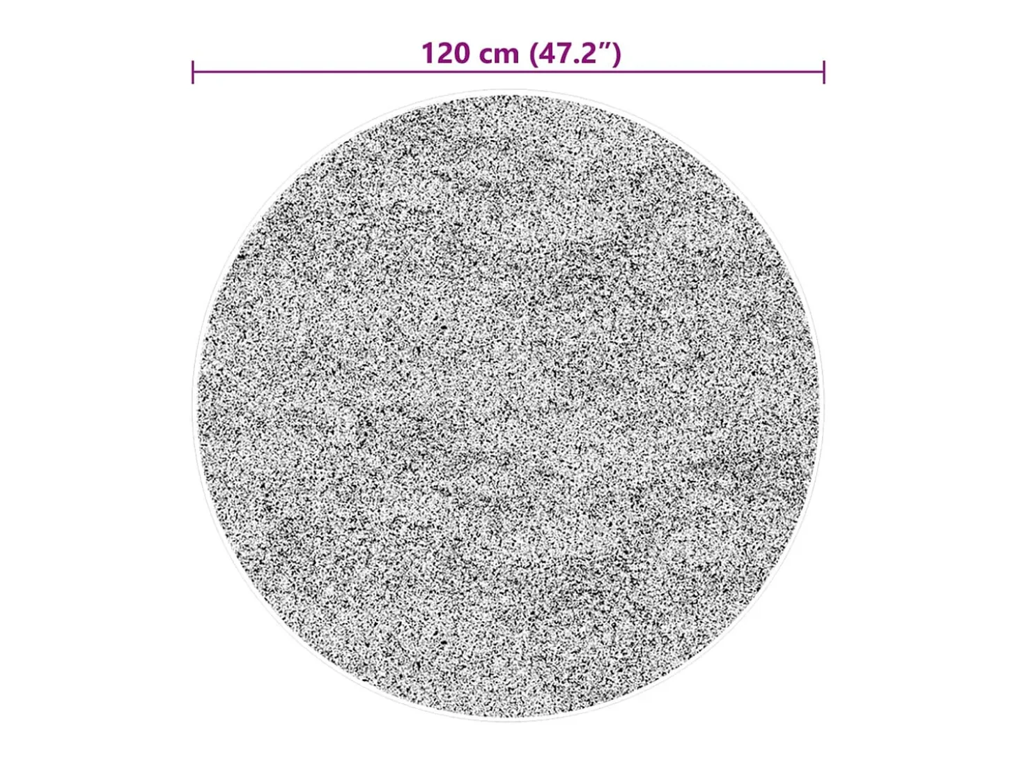 Alfombra HUARTE de pelo corto suave y lavable, gris, Ø 120 cm