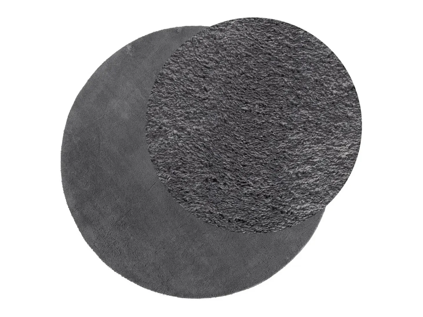 Alfombra HUARTE de pelo corto suave y lavable en color antracita Ø 160 cm