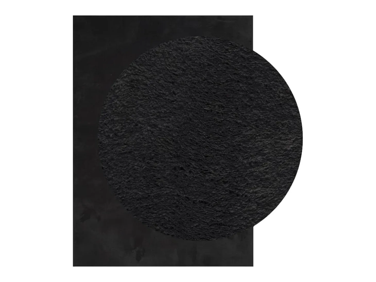 Alfombra HUARTE de pelo corto suave y lavable negra 140x200 cm