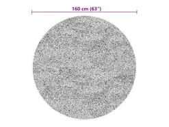 Alfombra HUARTE de pelo corto suave y lavable, gris, Ø 160 cm