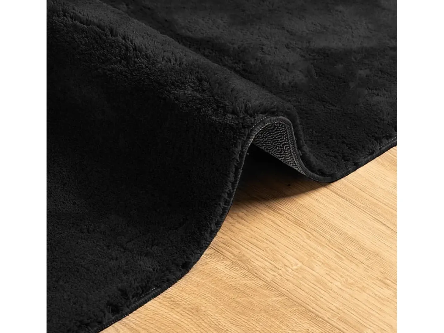 Alfombra HUARTE de pelo corto suave y lavable negra 240x240 cm