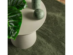 Alfombra HUARTE de pelo corto suave y lavable, verde bosque, Ø 80 cm