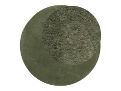 Alfombra HUARTE de pelo corto suave y lavable, verde bosque, Ø 80 cm