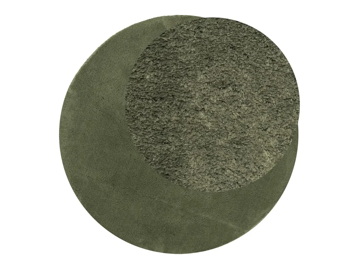 Alfombra HUARTE de pelo corto suave y lavable, verde bosque, Ø 80 cm