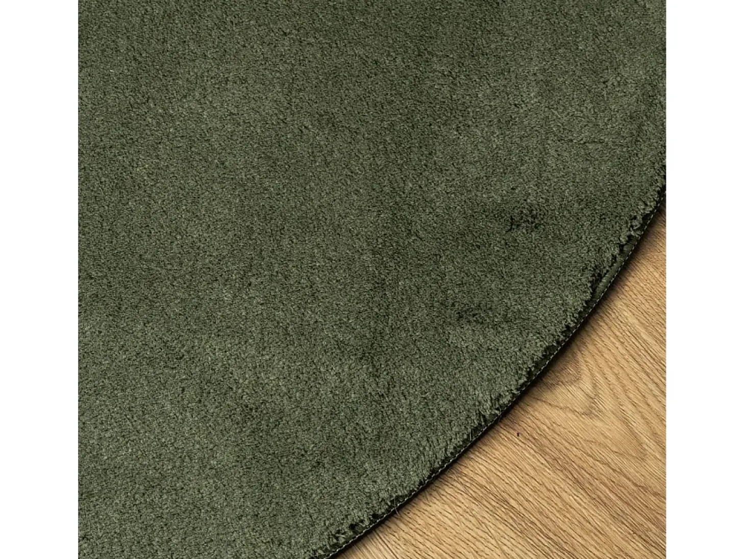 Alfombra HUARTE de pelo corto suave y lavable, verde bosque, Ø 80 cm