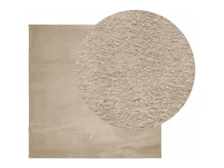 Alfombra HUARTE de pelo corto suave y lavable arena 240x240 cm