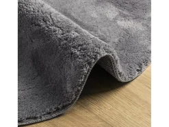 Alfombra HUARTE de pelo corto suave y lavable en color antracita Ø 120 cm