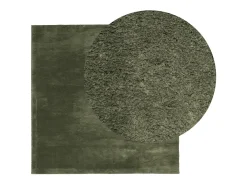 Alfombra HUARTE de pelo corto suave y lavable color verde bosque 200x200 cm