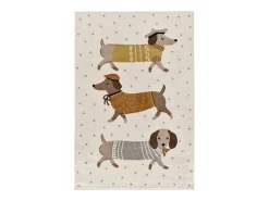 Alfombra infantil - perros salchicha - blanco - 120 x 170 cm - BEATS
