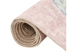 Alfombra infantil rosa 160x230 cm unicornio antideslizante lavable